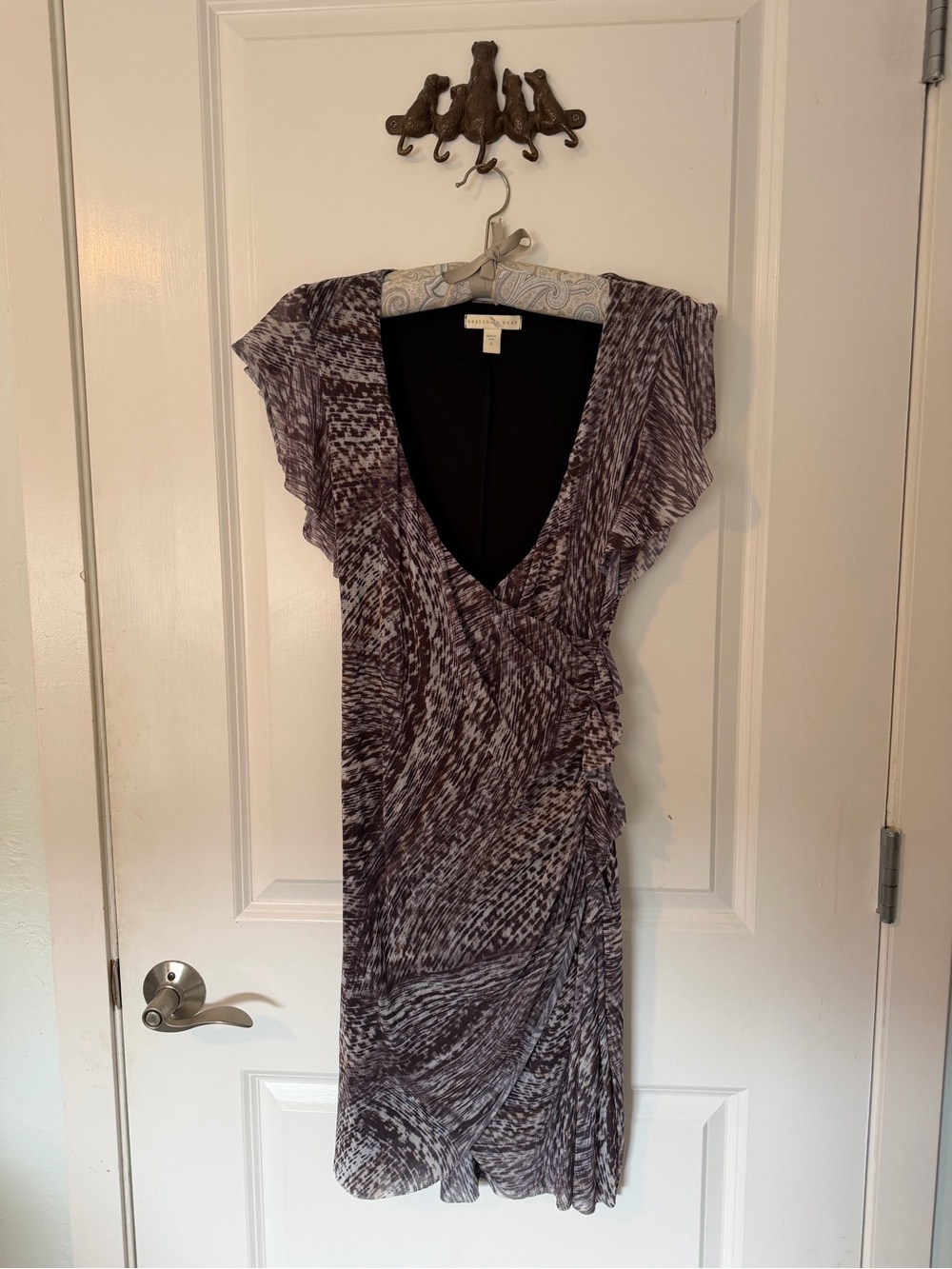 Weston Wear Heathered Purple Faux-Wrap Midi Dress